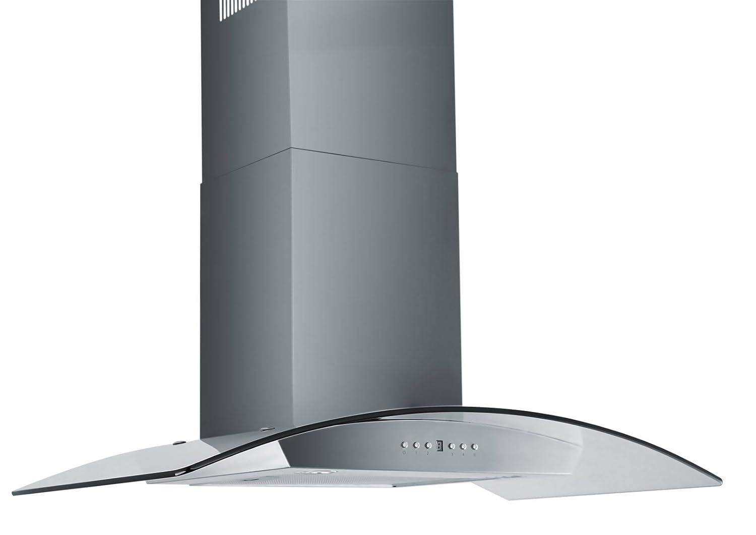 ZLINE 36 in. Convertible Vent Wall Mount Range Hood in Stainless Steel & Glass (KZ-36)