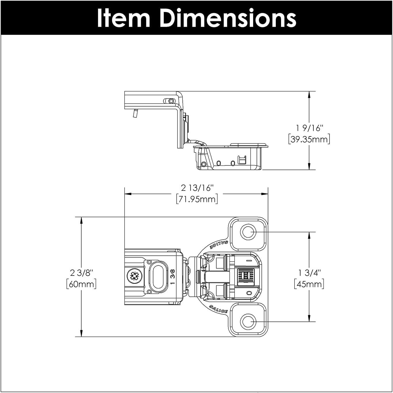 Polished Nickel Euro-Style Soft Close Cabinet Hinges