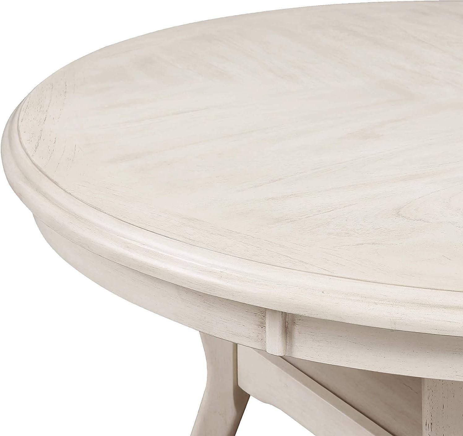 New Classic Furniture Amy 5-Piece Classic Wood Dining Table Set with Storage, Bisque/Gray