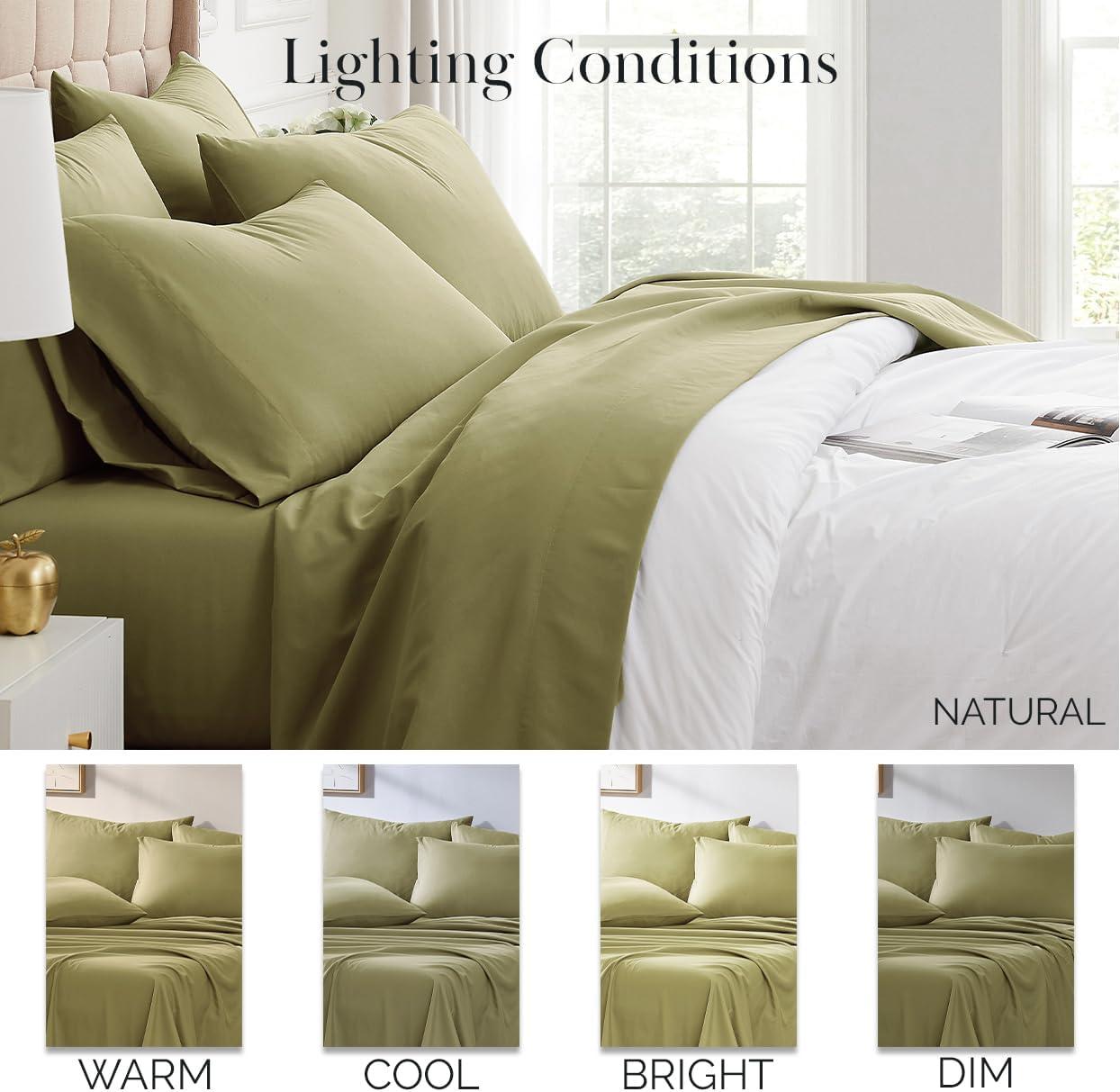 Sage Green Queen Microfiber Deep Pocket Sheet Set