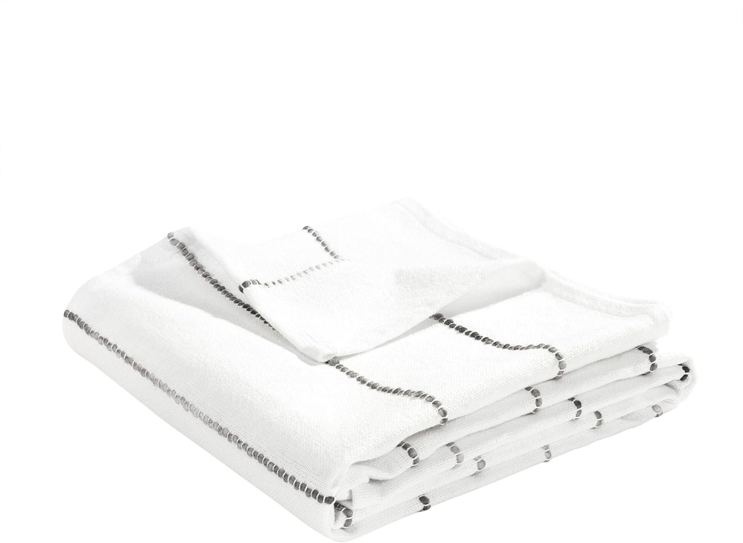 Ombre Stripe Yarn Dyed Cotton Throw Gray/Multi Single 50X60