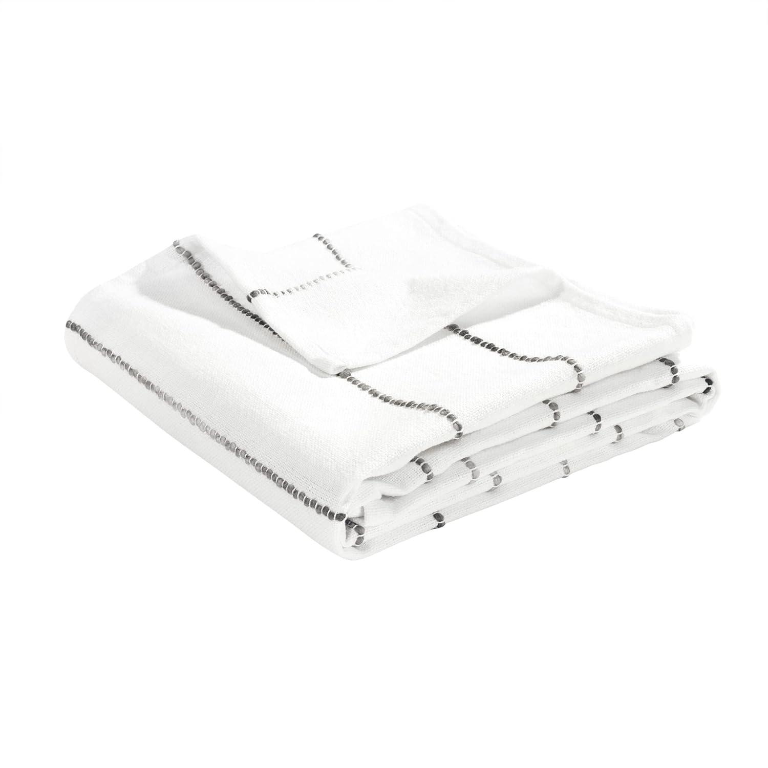 Ombre Stripe Yarn Dyed Cotton Throw Gray/Multi Single 50X60