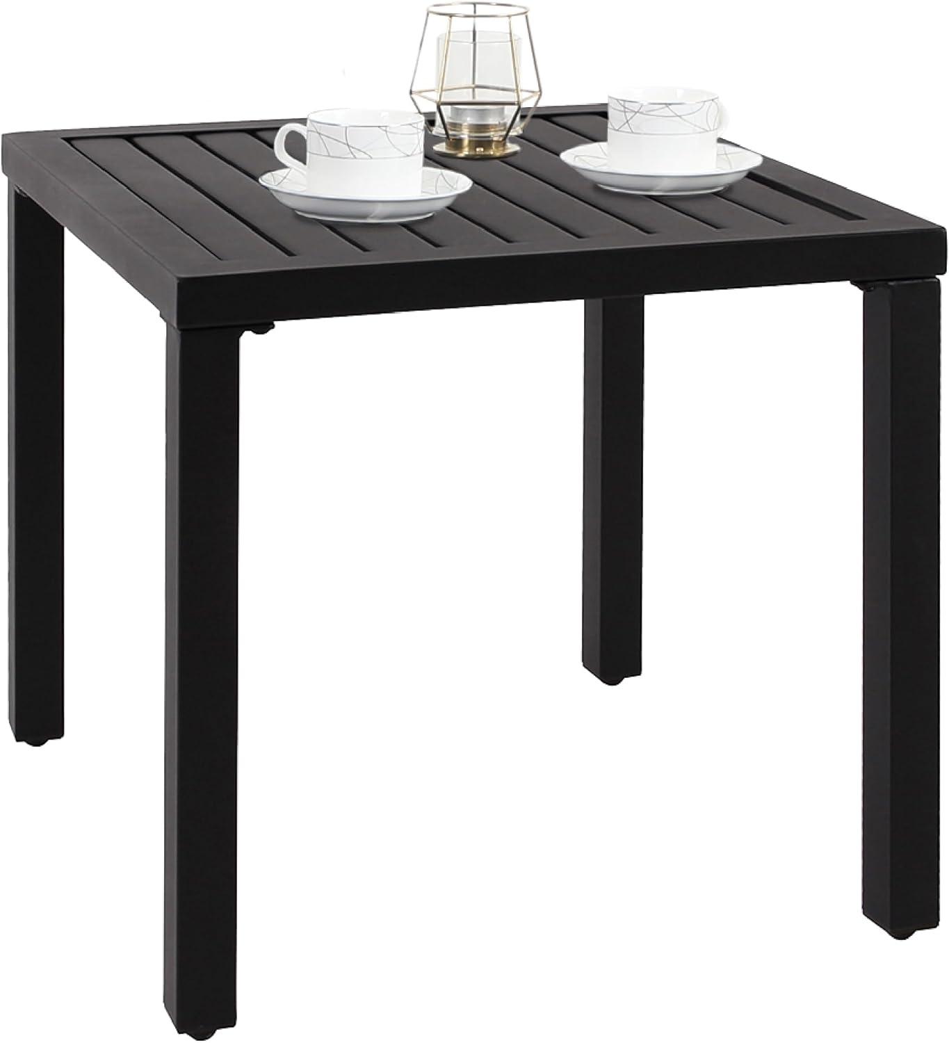 Black Metal Square Indoor Outdoor Side Table