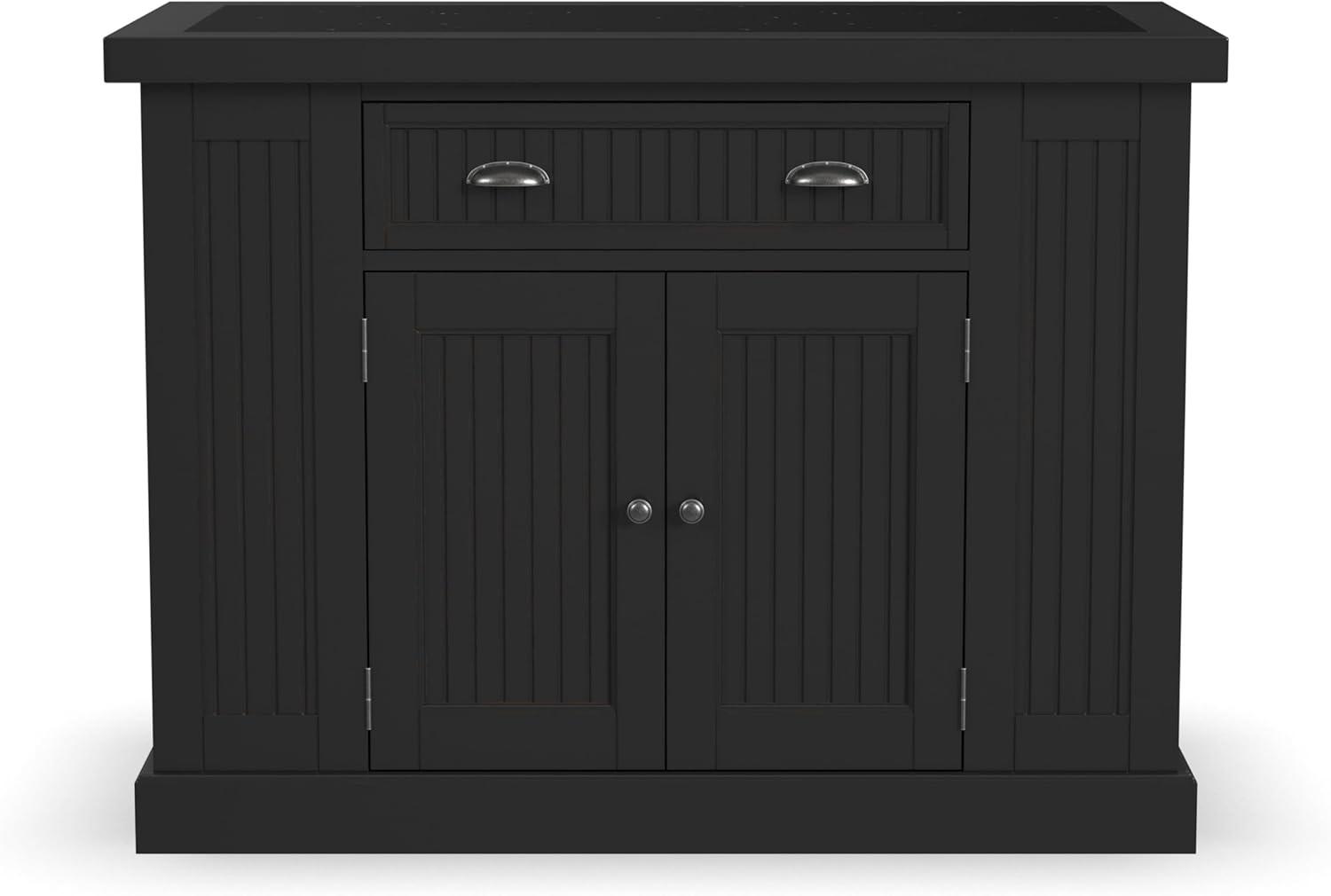 Homestyles Nantucket Wood Kitchen Island in Black