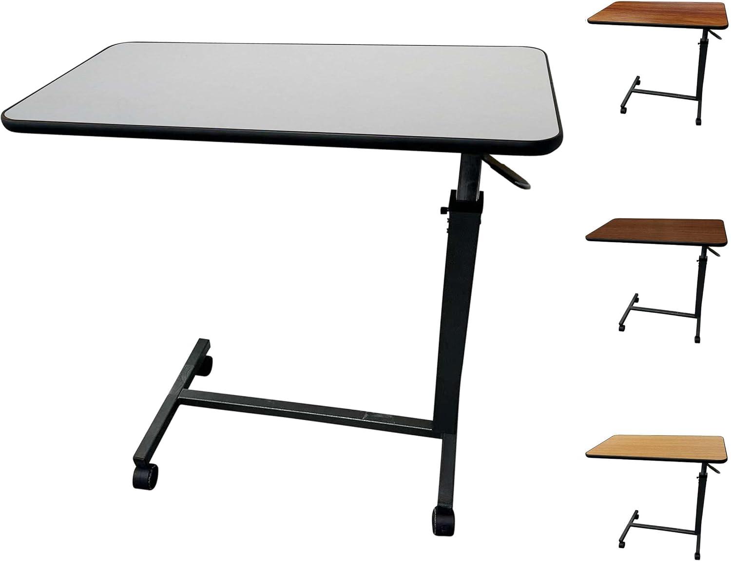 ProHeal Medical Overbed Table - Adjustable Height Bedside Hospital Bed Table with Wheels - Over Bed Hospital Tray for Home Use