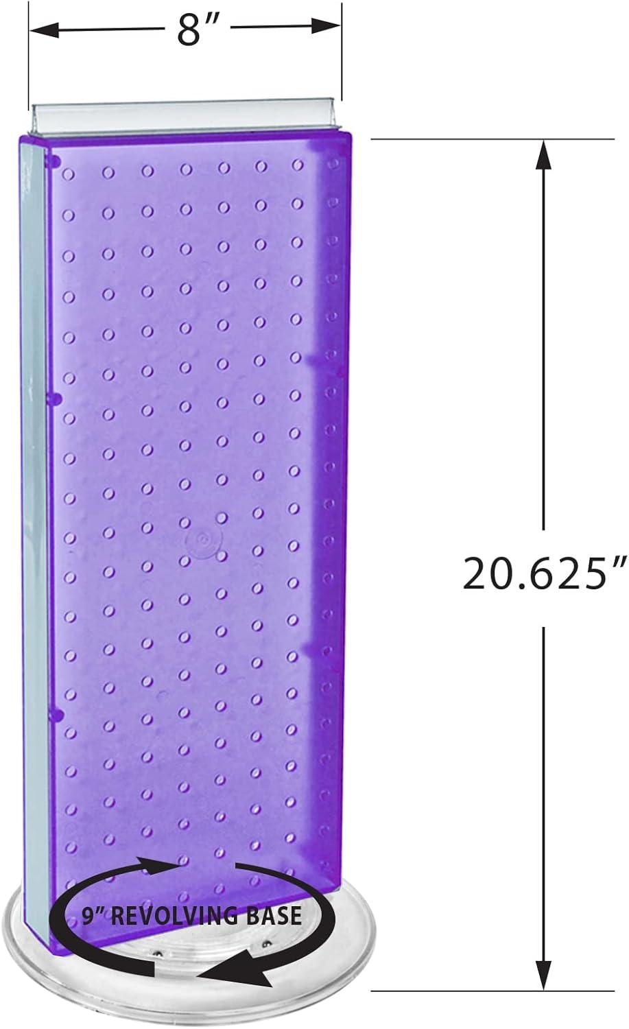 Revolving 8"W x 20.625"H Pegboard Counter Display w/16 4"Hooks