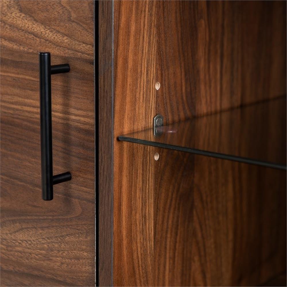 Sleek 52" Black Walnut Engineered Wood TV Stand with Storage