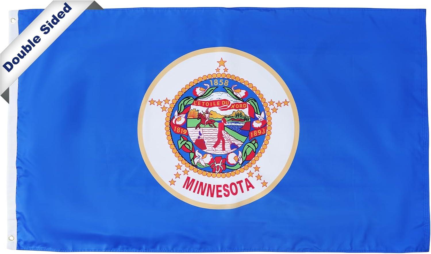 Minnesota State Flag 3x5 ft Heavy Duty Polyester with Brass Grommets