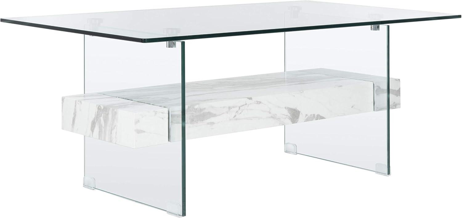 Kayley Coffee Table - Glass/White - Safavieh