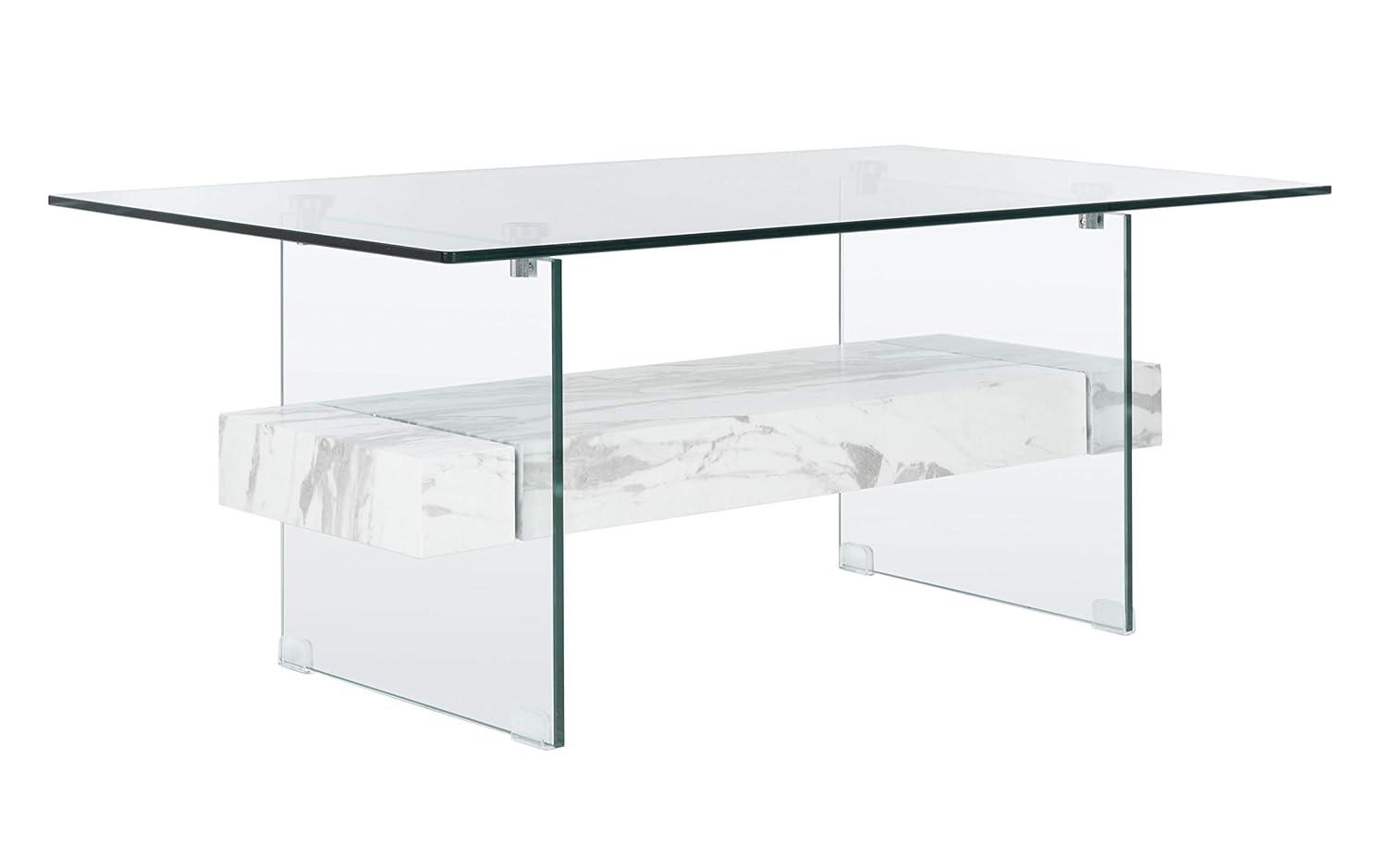 Kayley Coffee Table - Glass/White - Safavieh