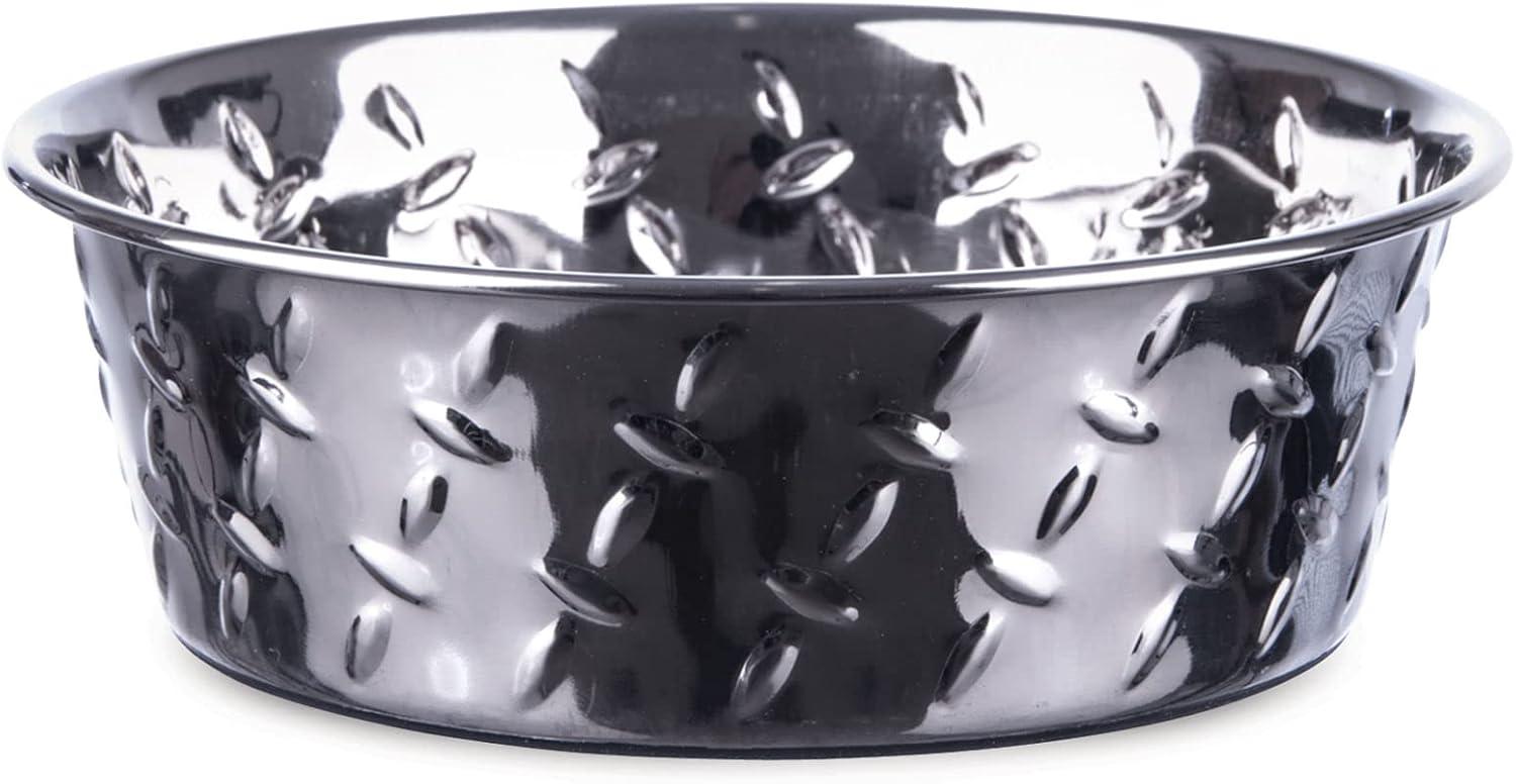 1 Quart Stainless Steel Diamond Plate Dog Bowl