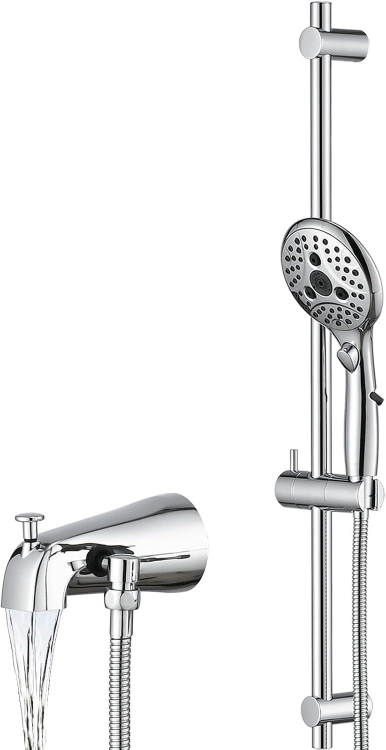 Chrome Handheld Wall Mounted Tub Spout with Diverter