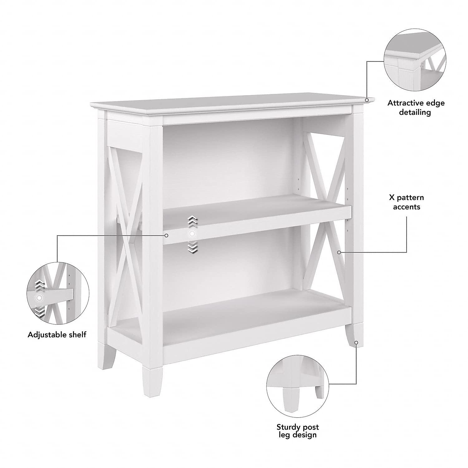 Key West Small 2 Shelf Bookcase in Pure White Oak - Engineered Wood