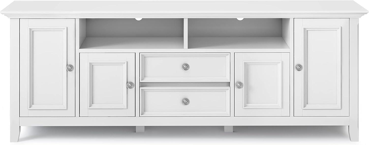 Simpli Home Amherst 72"W Solid Wood TV Stand for TVs up to 80" with Adjustable Shelves