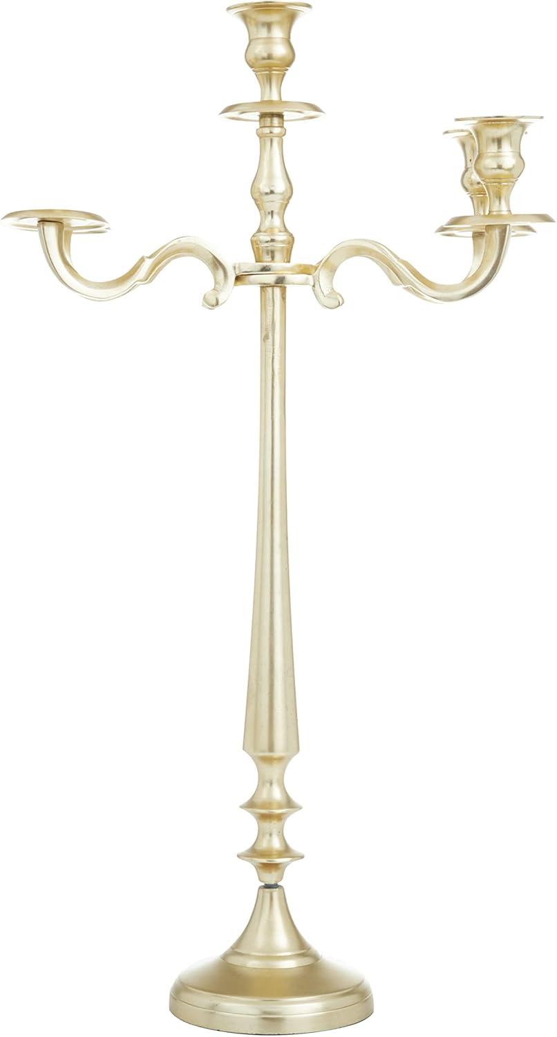 DecMode 5 Holder Silver Aluminum Metal Candelabra