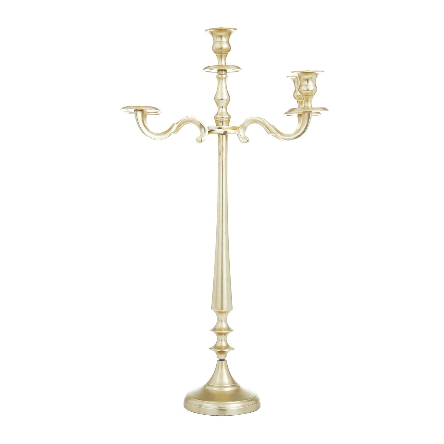 DecMode 5 Holder Silver Aluminum Metal Candelabra