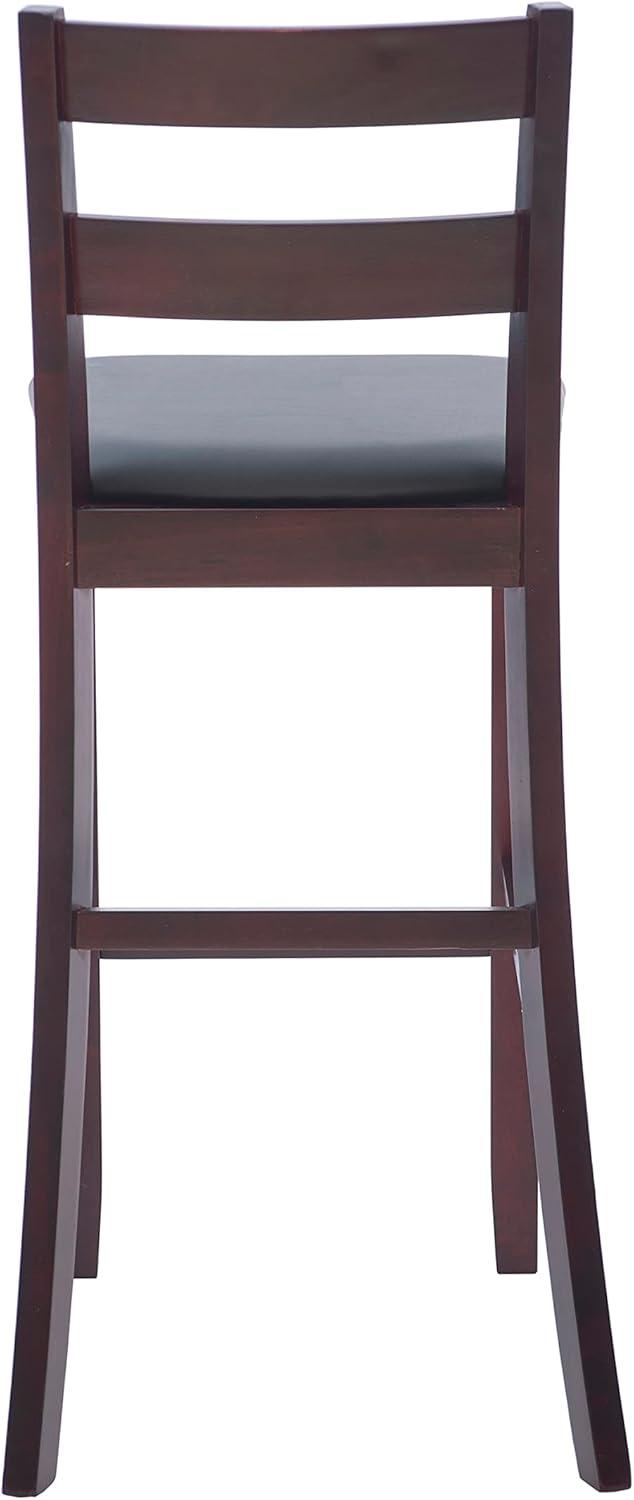 29" Triena Soho Padded Seat Faux Leather Barstool Hardwood/Brown - Linon: Upholstered, 31" High