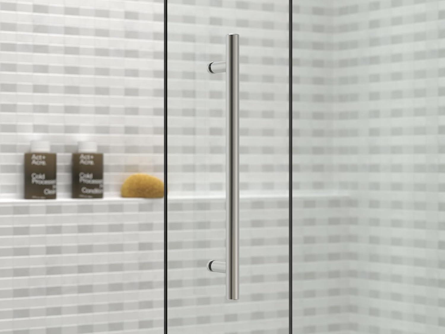 Levity Plus Less Sliding Bath Door, 61-9/16 In. H X 56-5/8 - 59-5/8 In. W, With 3/8 In.-Thick Crystal Clear Glass