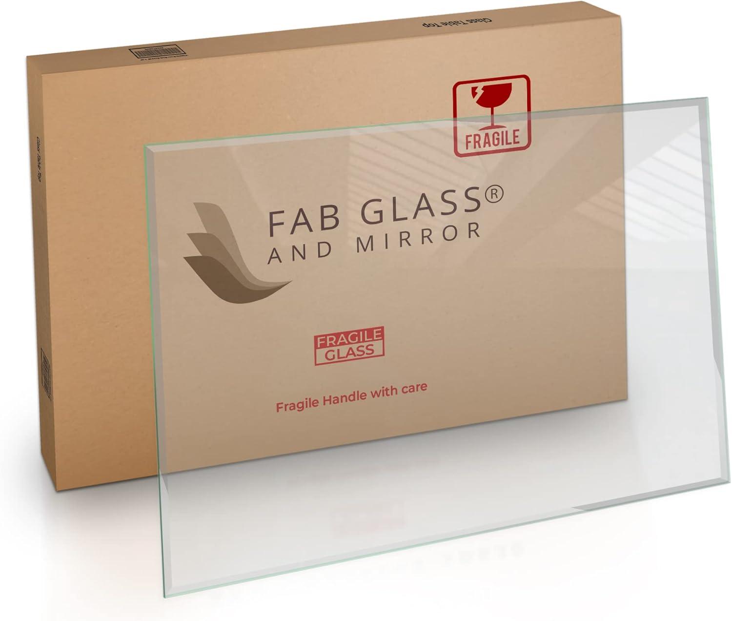 Elegant 36x60 Inch Clear Tempered Glass Tabletop with Polished Beveled Edges