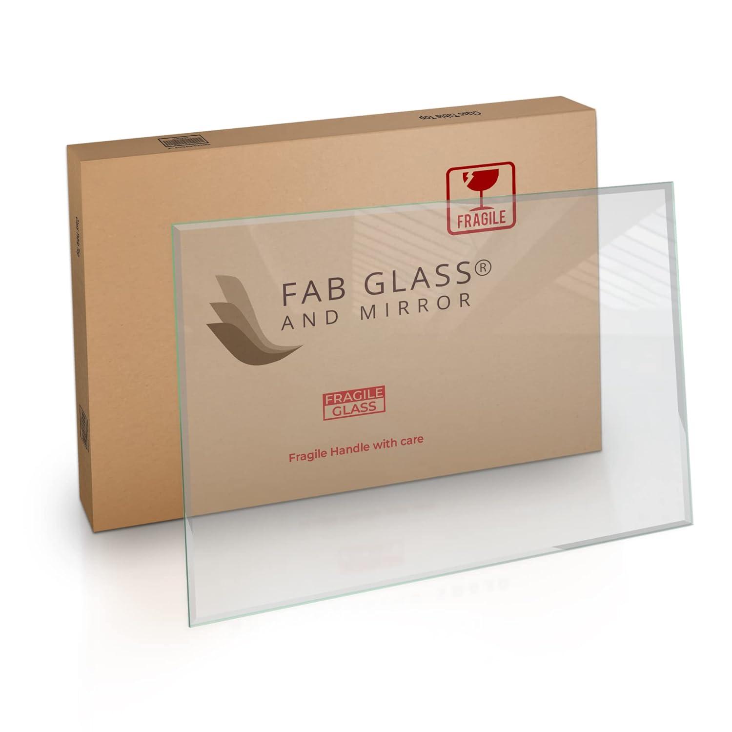 24 x 36 Inch Rectangle Glass Table Top 3/8 Inch Thick Clear Tempered Glass With Bevel Edge Polished Radius Corners
