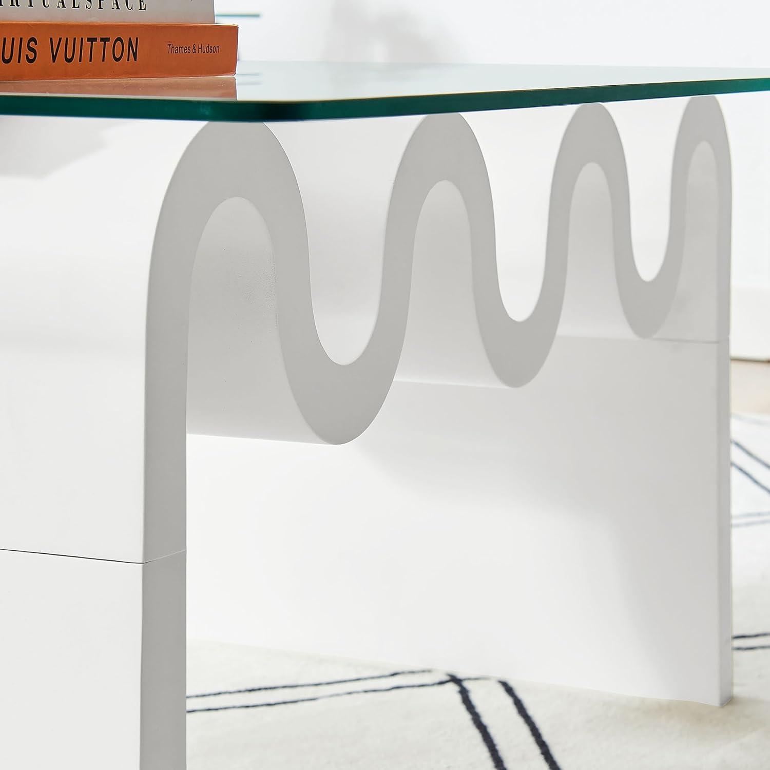 Modway Ondine Glass Top Coffee Table In Spiced Apple