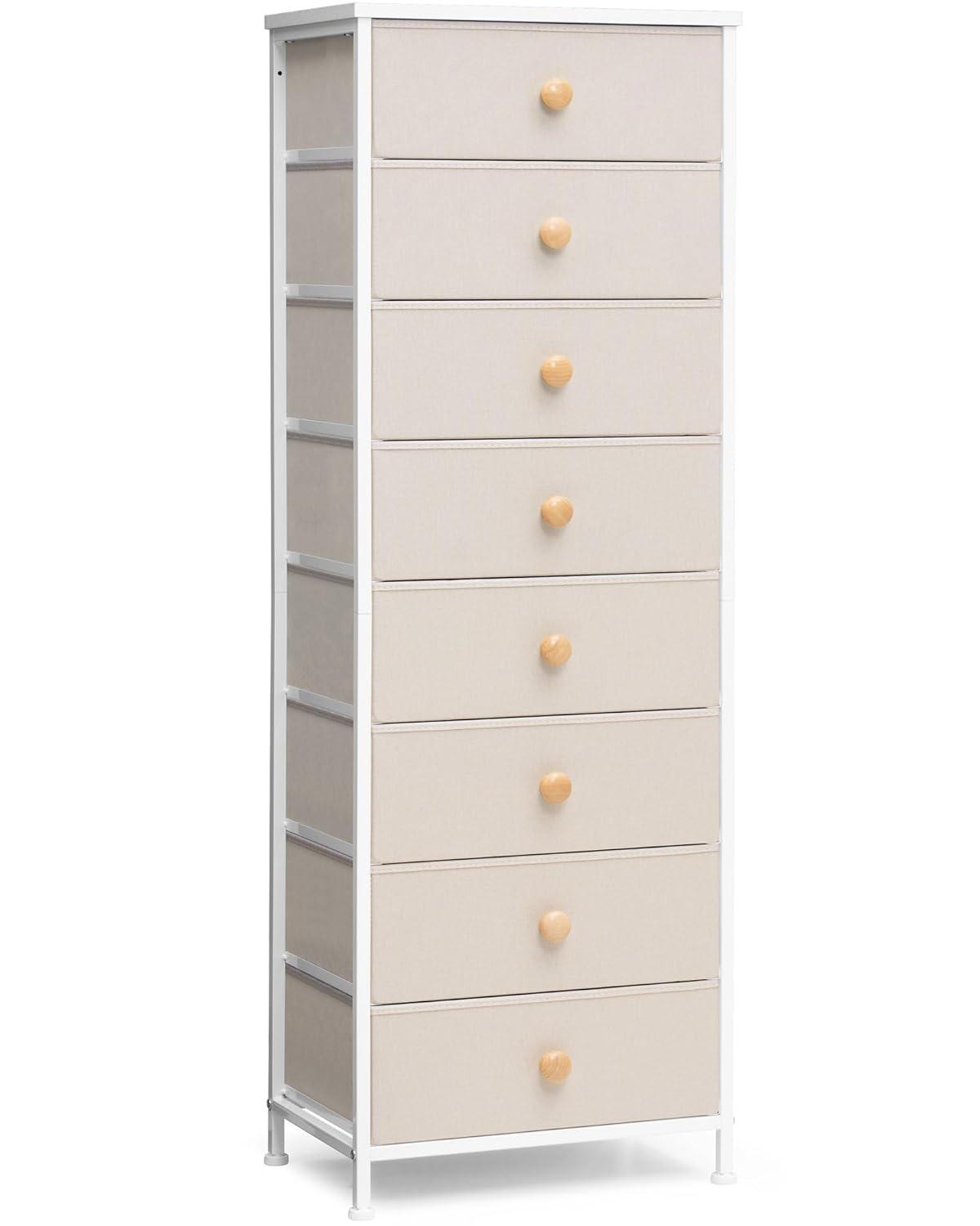 Crestlive Products 7 Drawers dresser for bedroom Chest Furniture Storage Tower Organizer Unit for Bedroom Beige