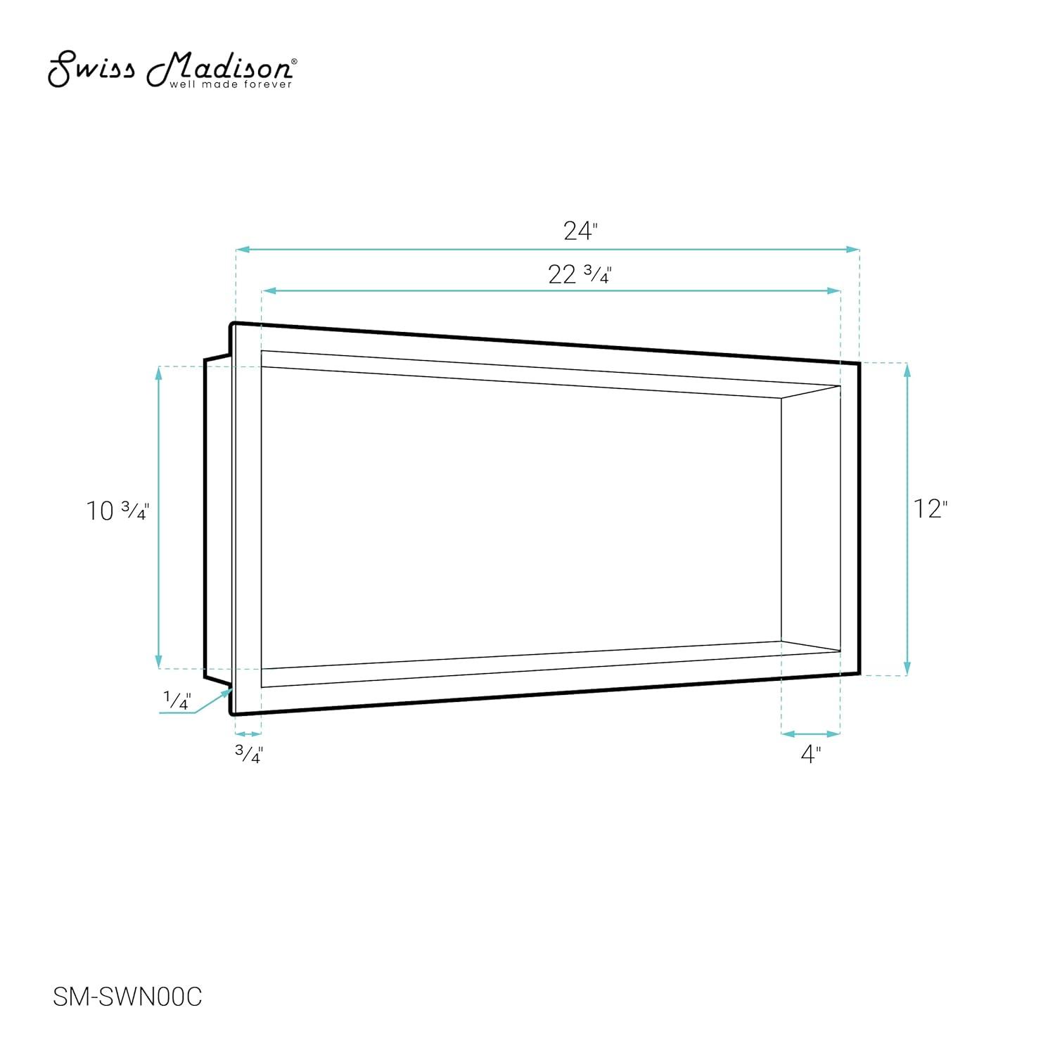Voltaire 12" x 24" Stainless Steel Single Shelf Wall Niche