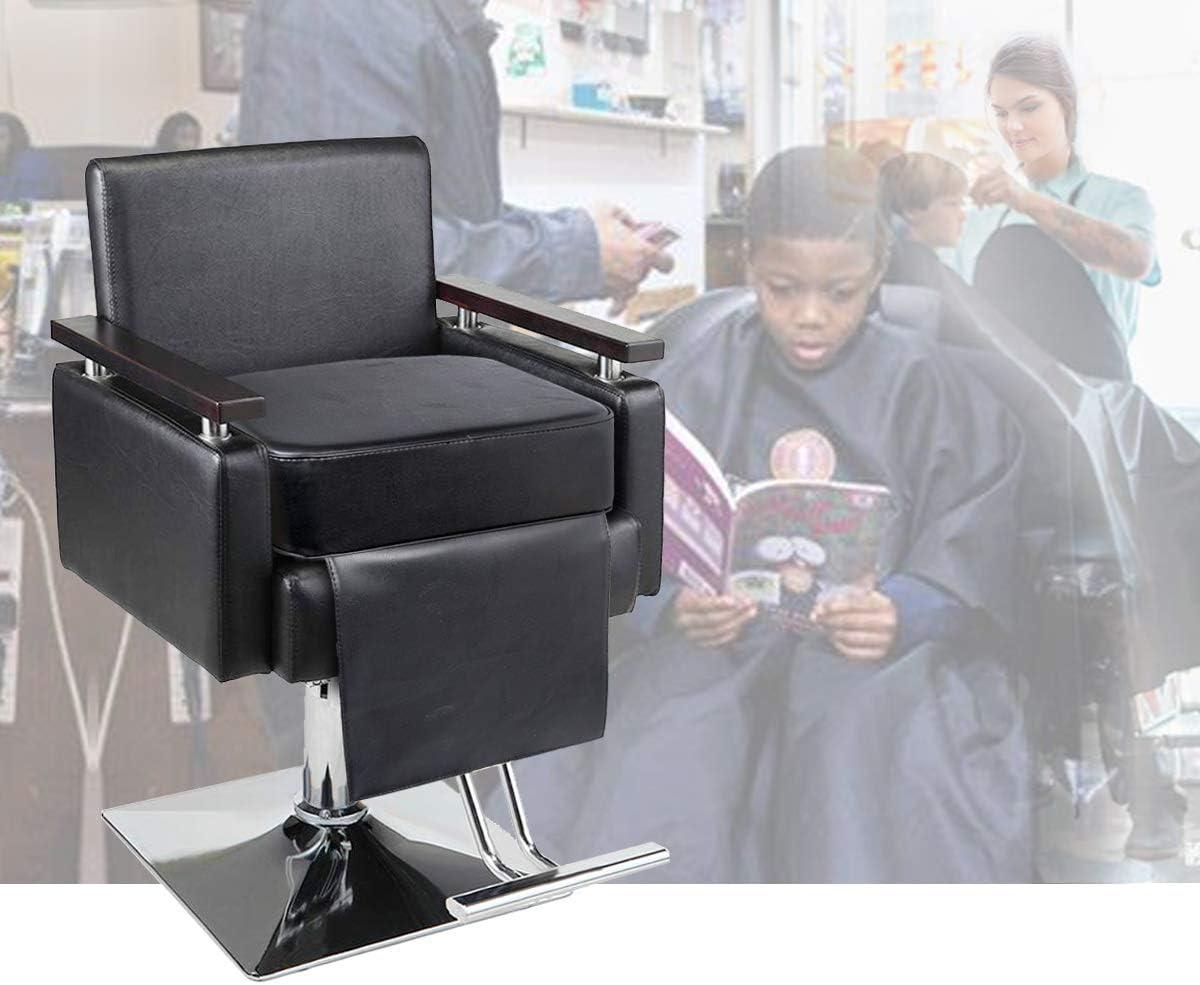 Children Leather Cushion Salon Booster Seat Cushion for Kids Child Hair Cutting, Cushion for Styling Chair,Boat Booster seat for Driver, Barber Beauty Salon Spa Equipment Black
