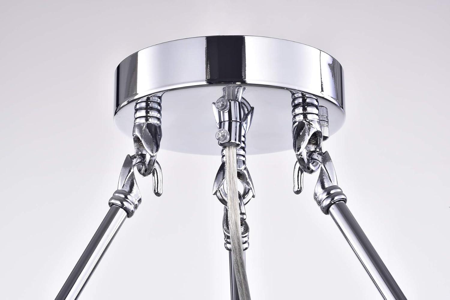 Edvivi Lighting Chrome 4-Light Beaded Drum Crystal Semi Flush Mount