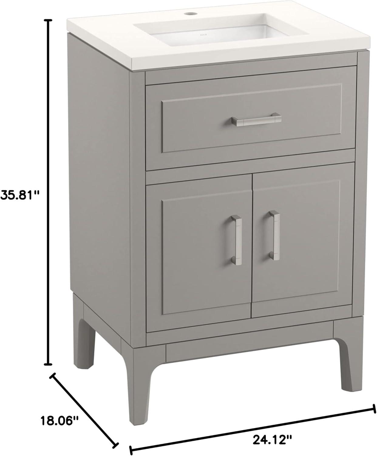 Seer 24" Freestanding Single Bathroom Vanity Cabinet with Sink and Quartz Top