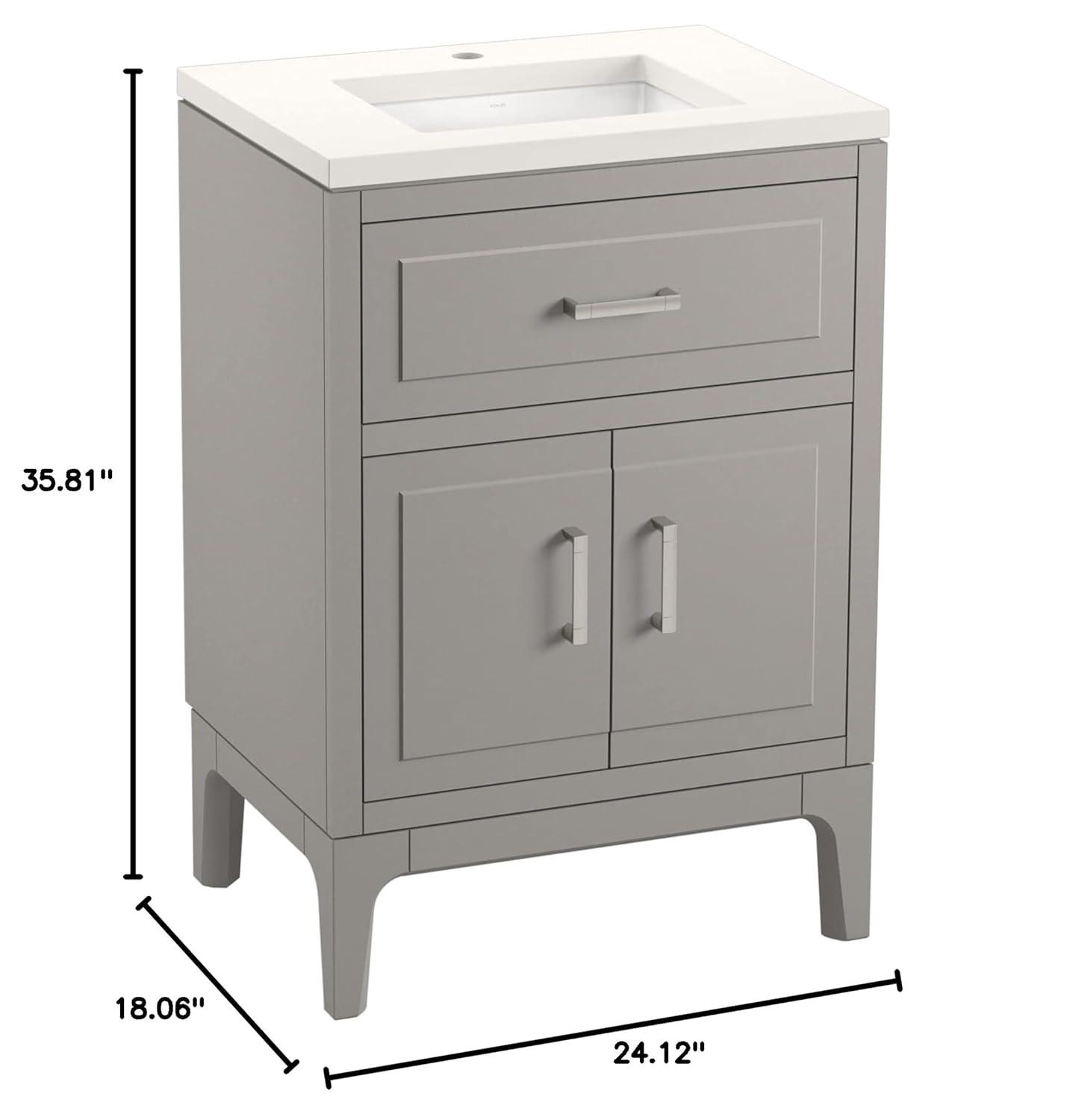 Seer 24" Freestanding Single Bathroom Vanity Cabinet with Sink and Quartz Top