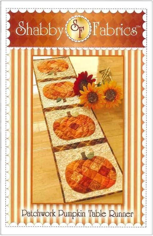 Patchwork Pumpkin 53" Orange Table Runner Pattern