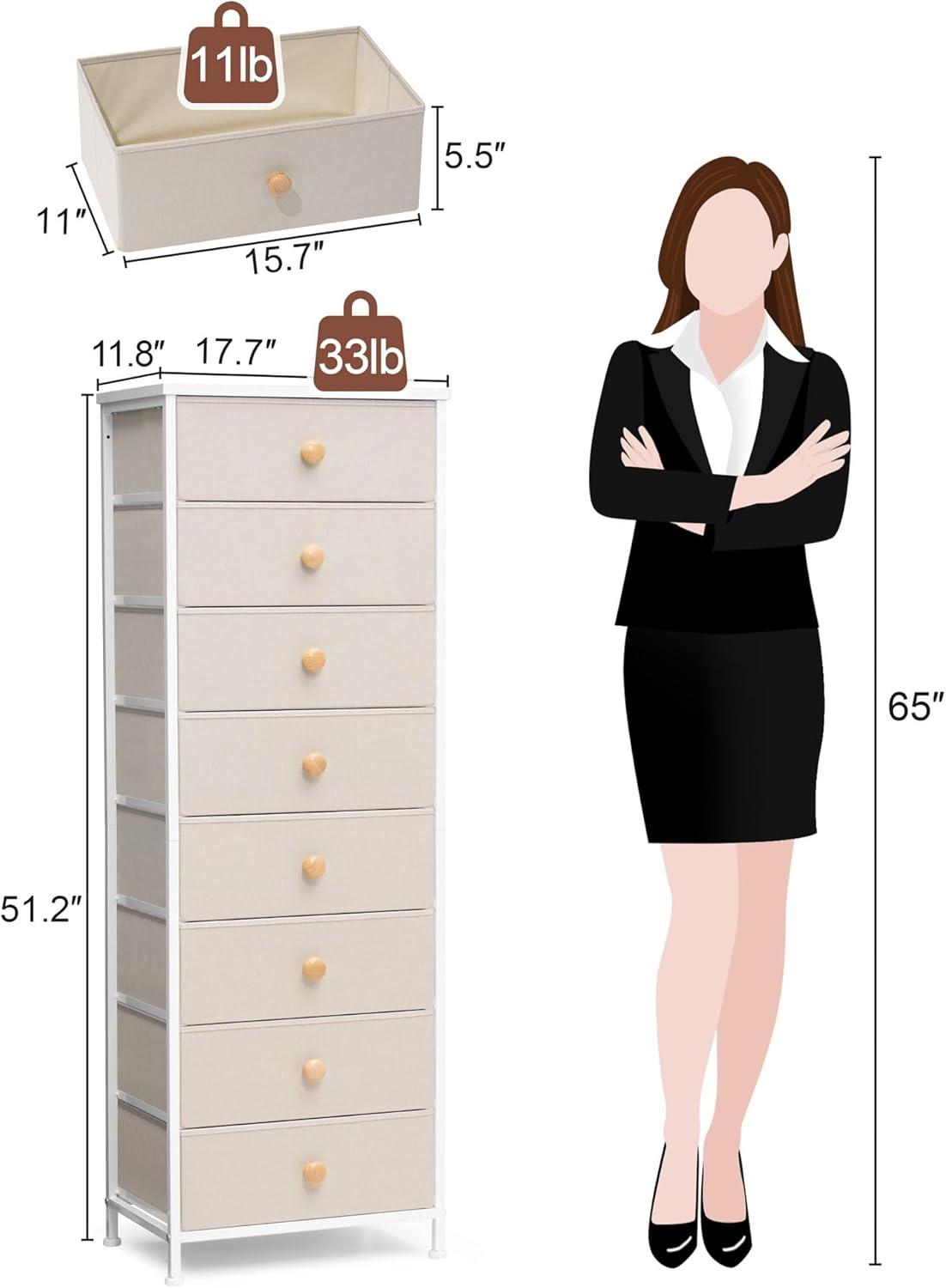 Crestlive Products 7 Drawers dresser for bedroom Chest Furniture Storage Tower Organizer Unit for Bedroom Beige