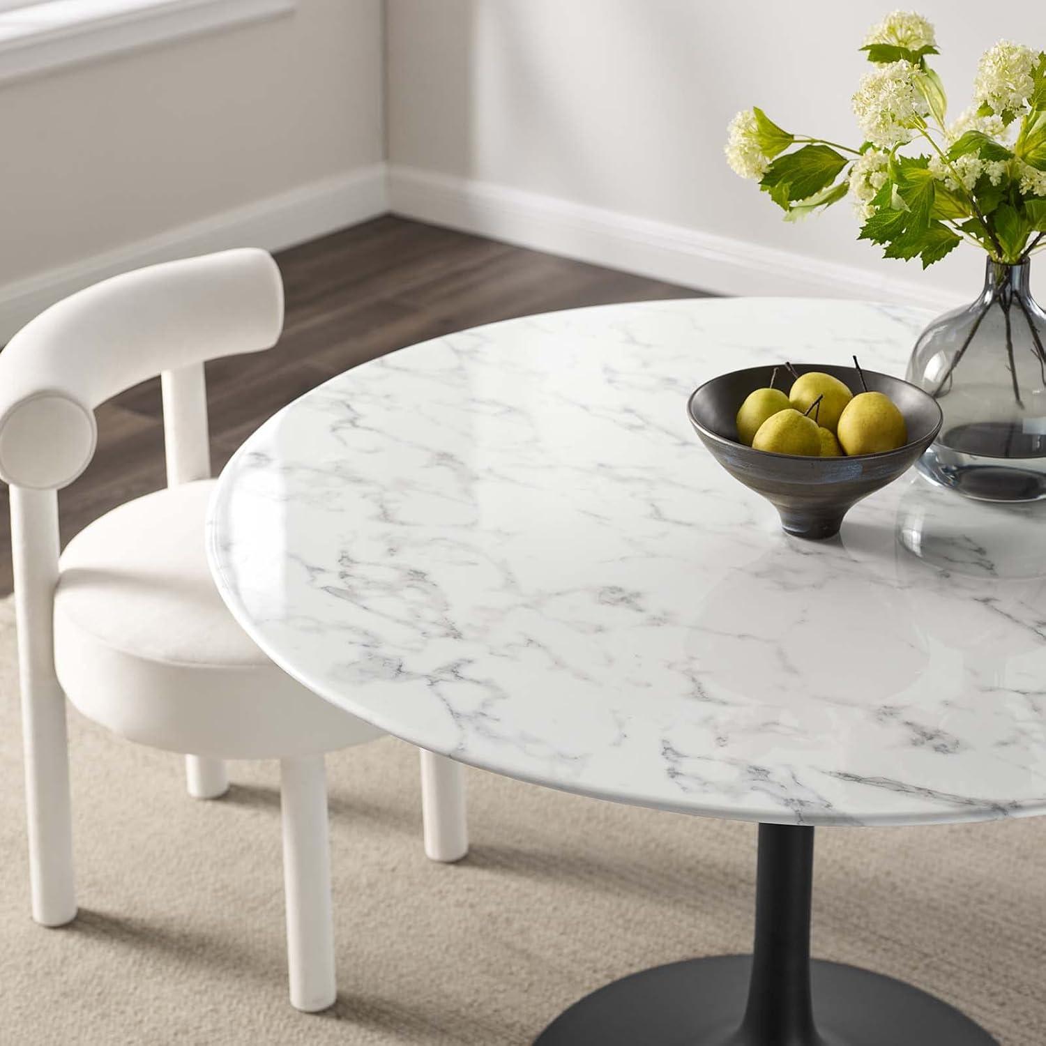 Modway Lippa Oval Artificial Marble Dining Table