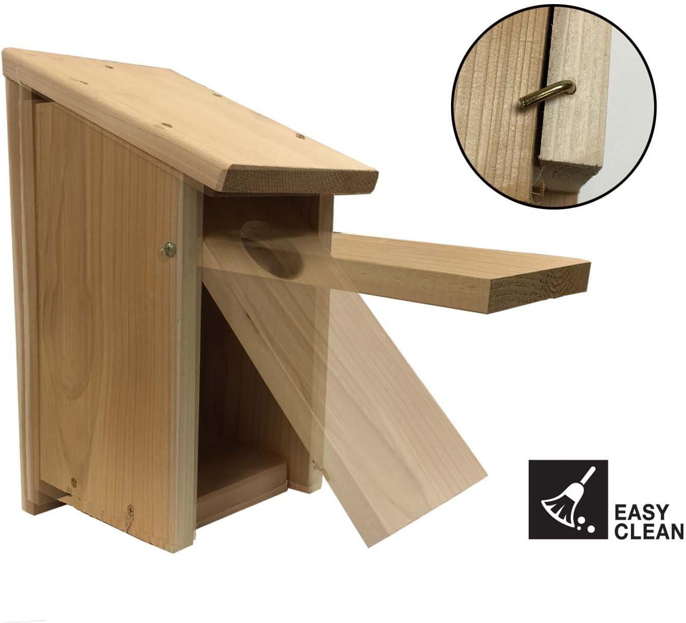 15'' Brown Cedar Wood Woodpecker House with Sloping Roof