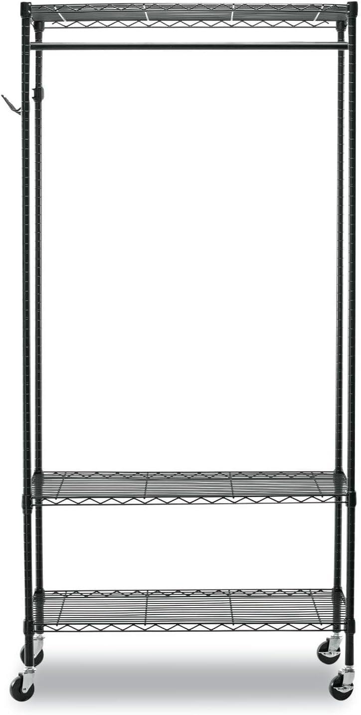 Alera® Wire Shelving Series Metal Rolling Clothing Rack
