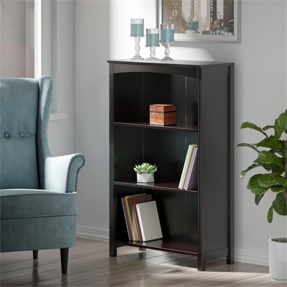 42.99" Terrace 4 Tier Bookshelf Espresso Brown - Winsome: Mid-Century Modern, Fixed Shelves