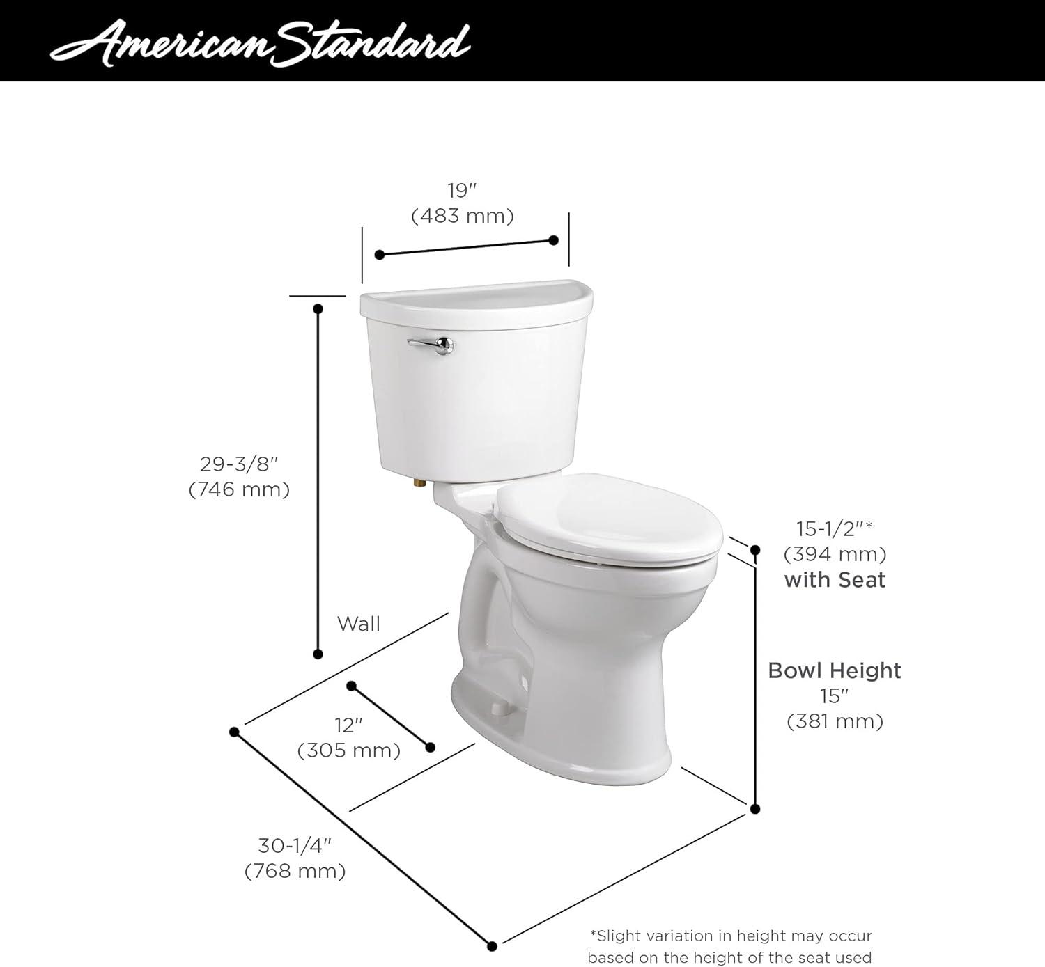 American Standard Champion 1.6 Gallons GPF Elongated Comfort Height Floor Mounted Two-Piece Toilet (Seat Not Included)