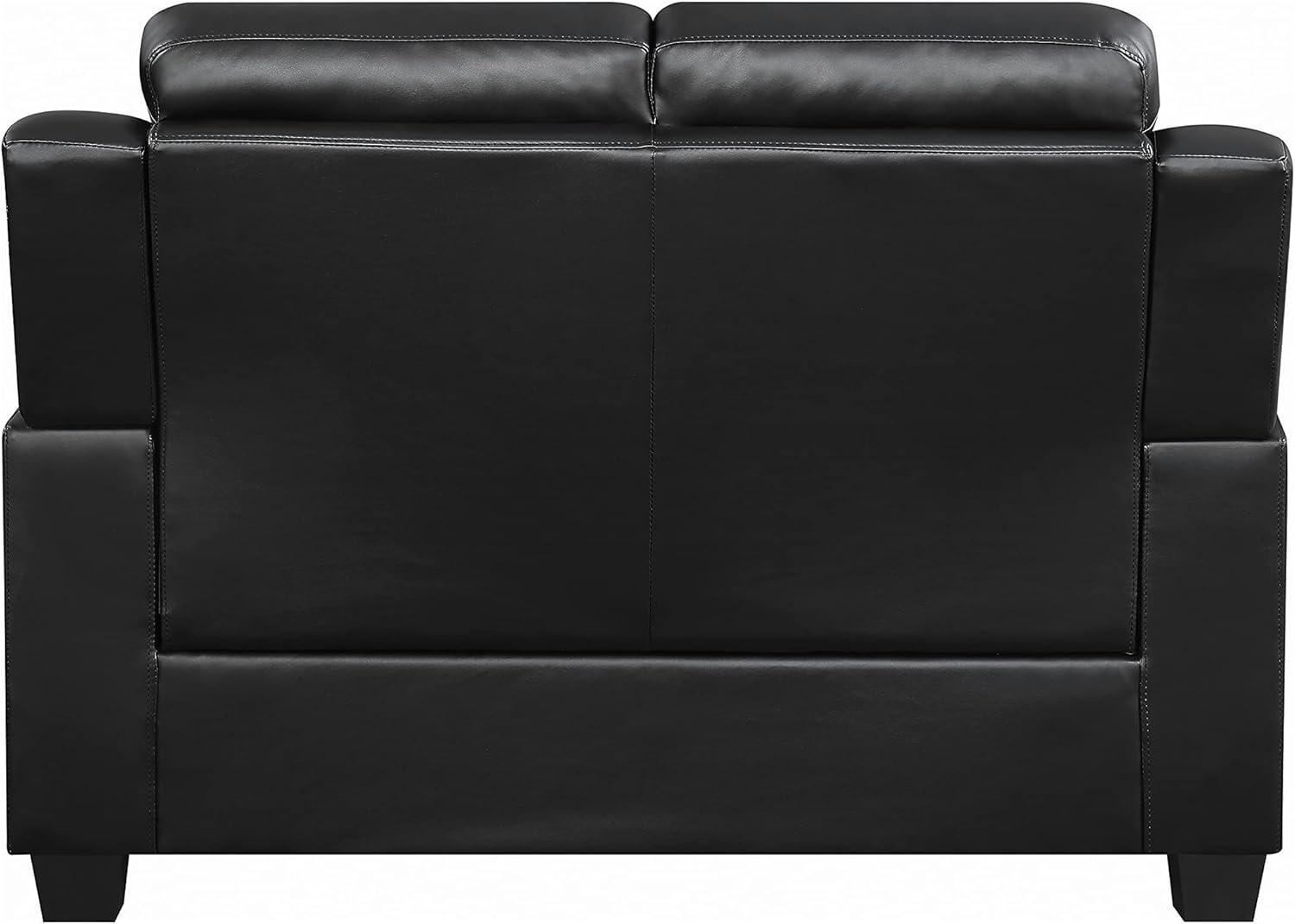 Coaster Leather Sofa Black Finish 506551