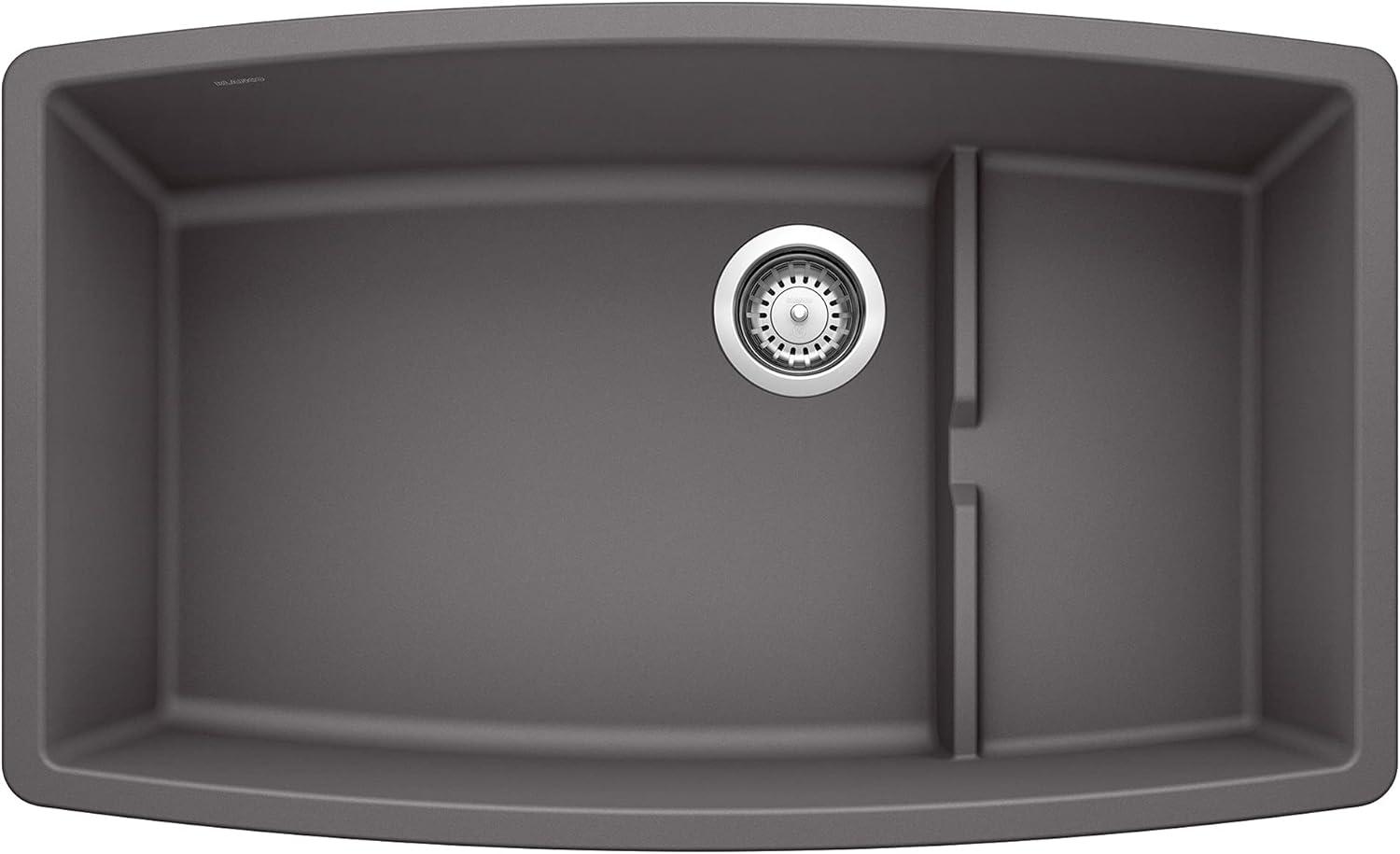 Performa Cascade SILGRANIT 32" L X 20'' W Single Bowl Undermount Kitchen Sink with Colander