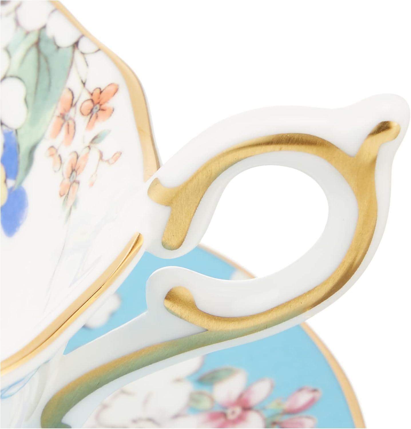 Wonderlust Apple Blossom Bone China Teacup and Saucer Set