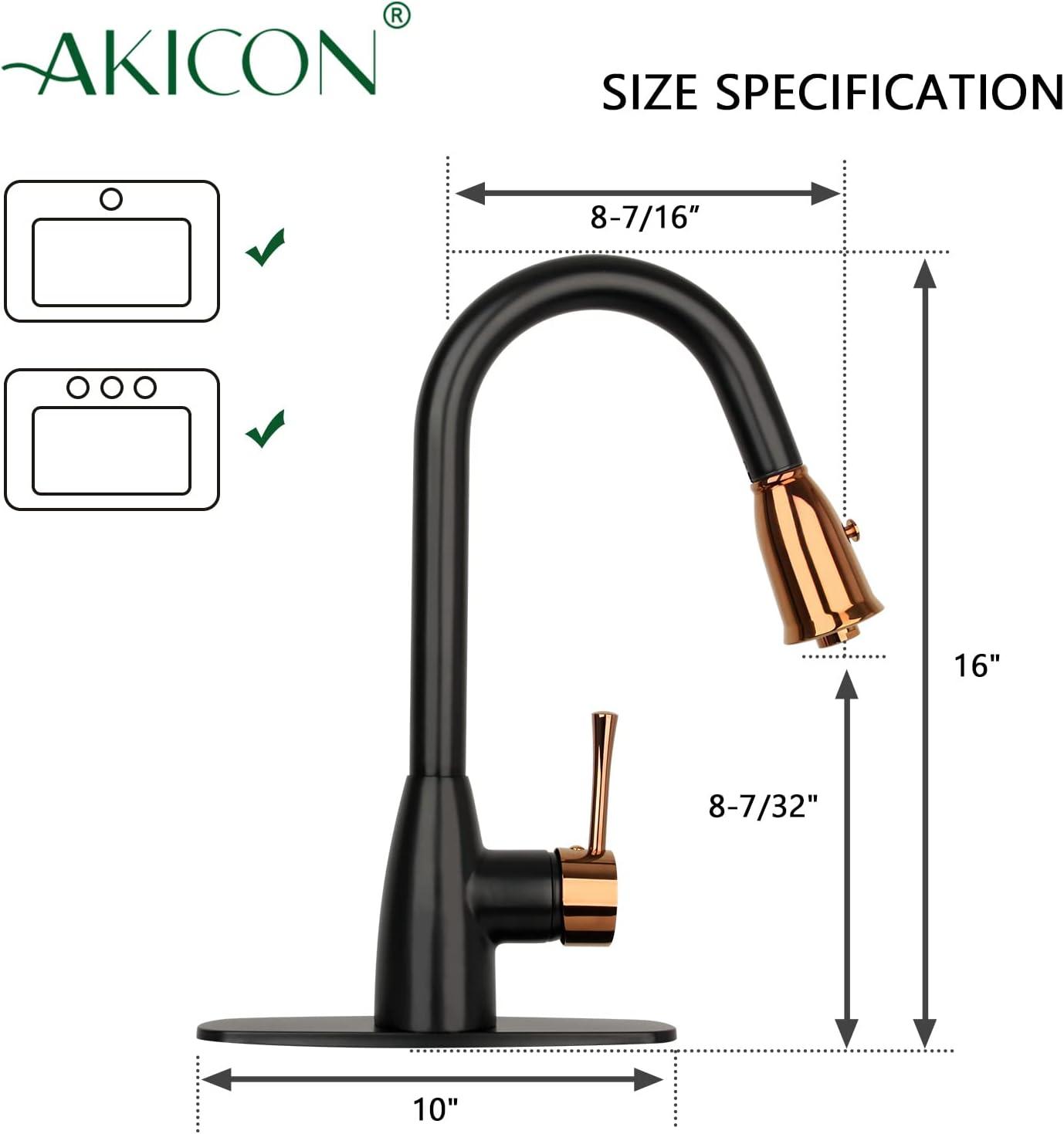 Pull Down Kitchen Faucet with Single Handle and Deck Plate