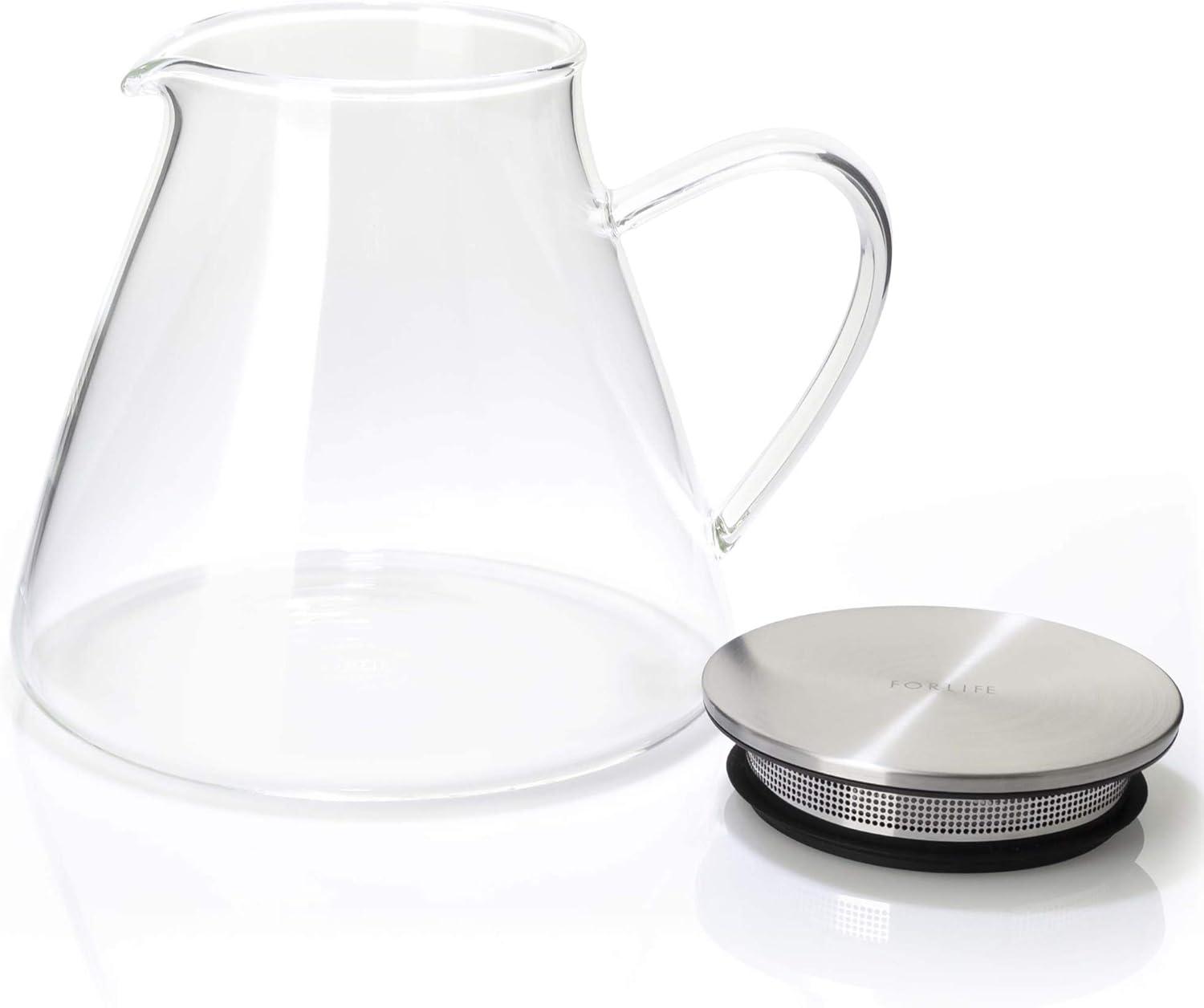 FORLIFE Fuji Glass Teapot with Filter Lid (32 ounces)