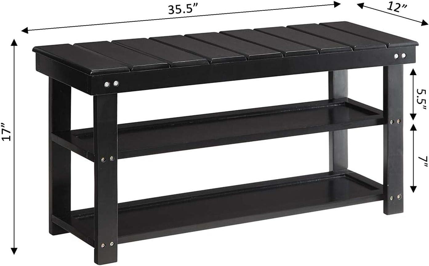 Oxford Utility Mudroom Bench, Black