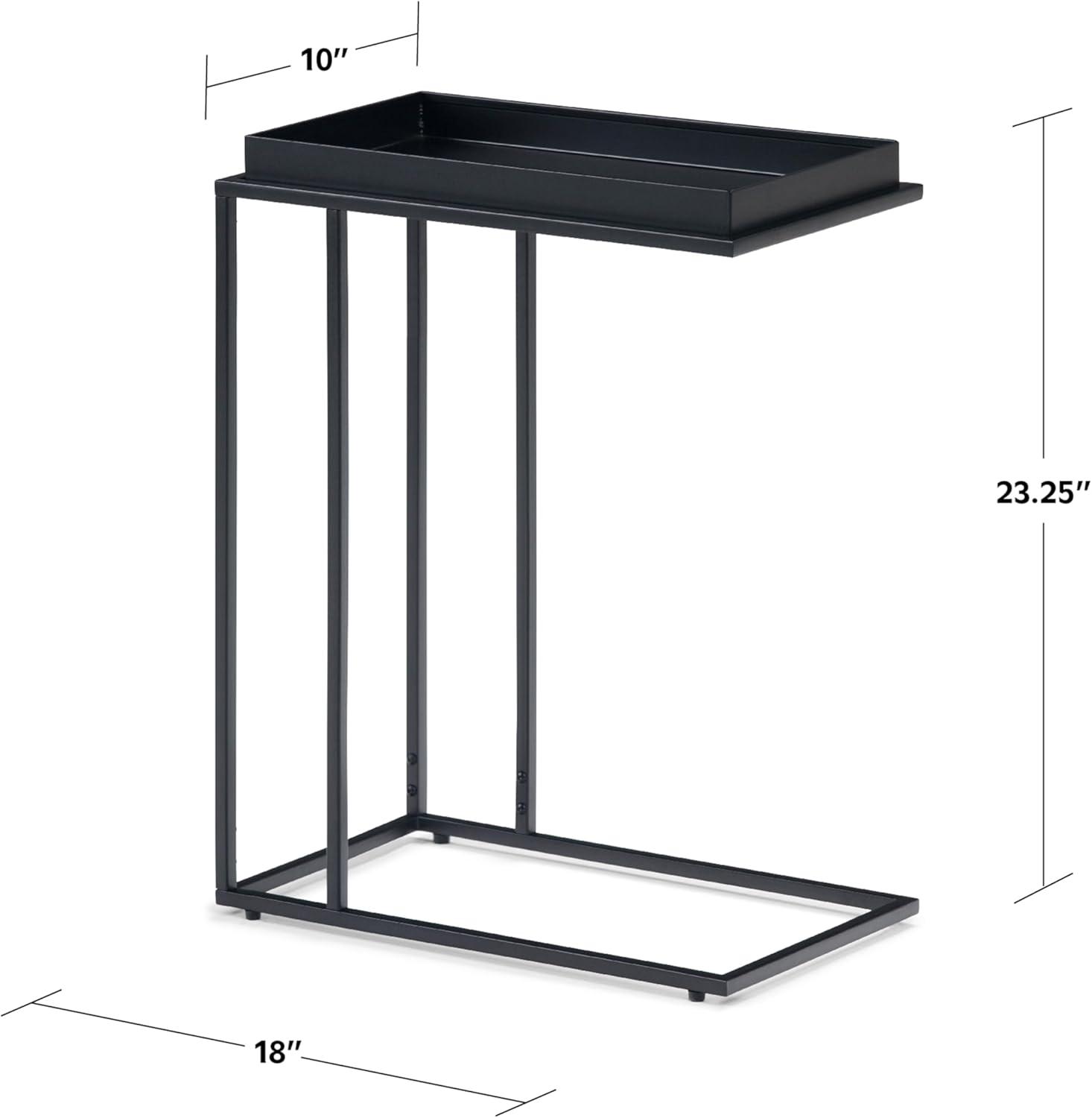 Simpli Home Garner 18"W Metal Mid-Century Modern C Side Table with Removable Tray Top