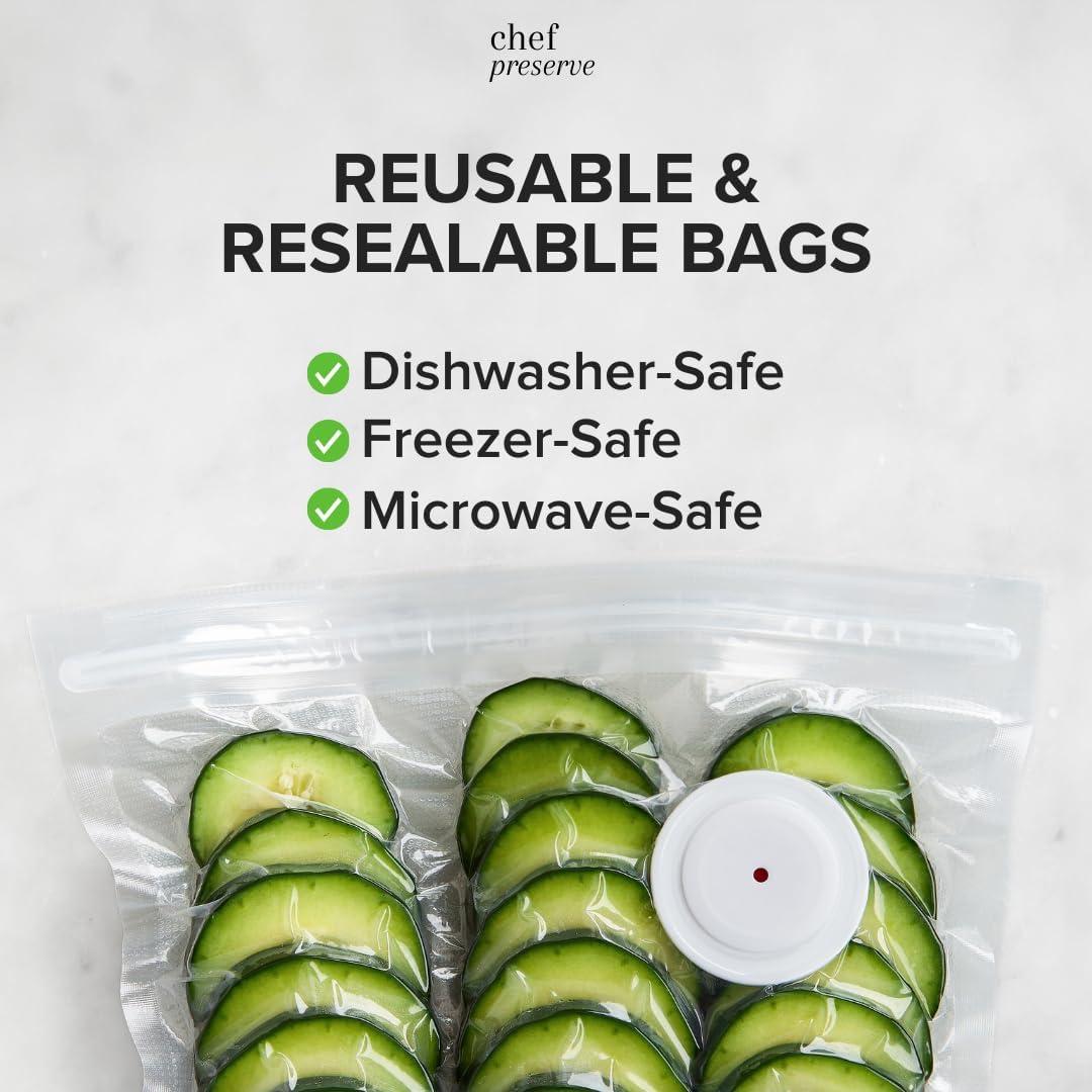 Compact White Handheld Vacuum Sealer with Reusable Bags