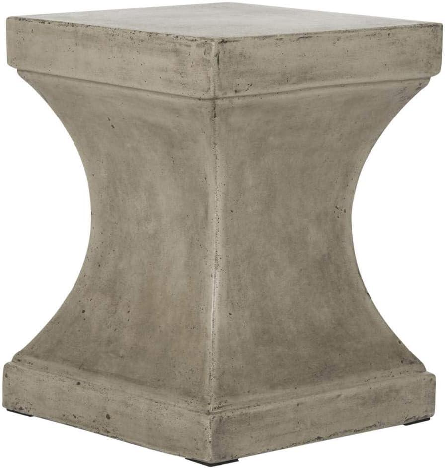 Curby Concrete Accent Stool - Black - Safavieh.