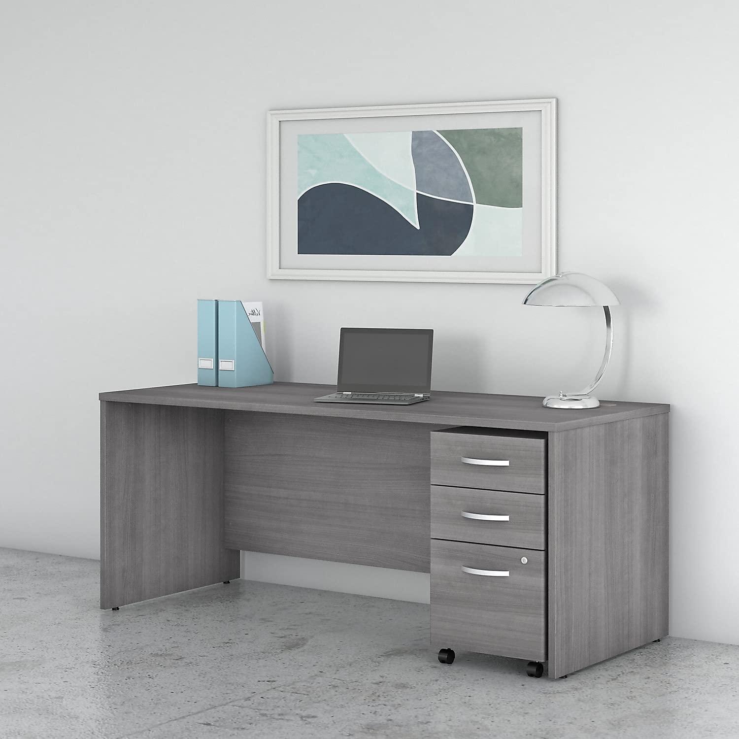 Studio C Executive Office Desk with Mobile File Cabinet