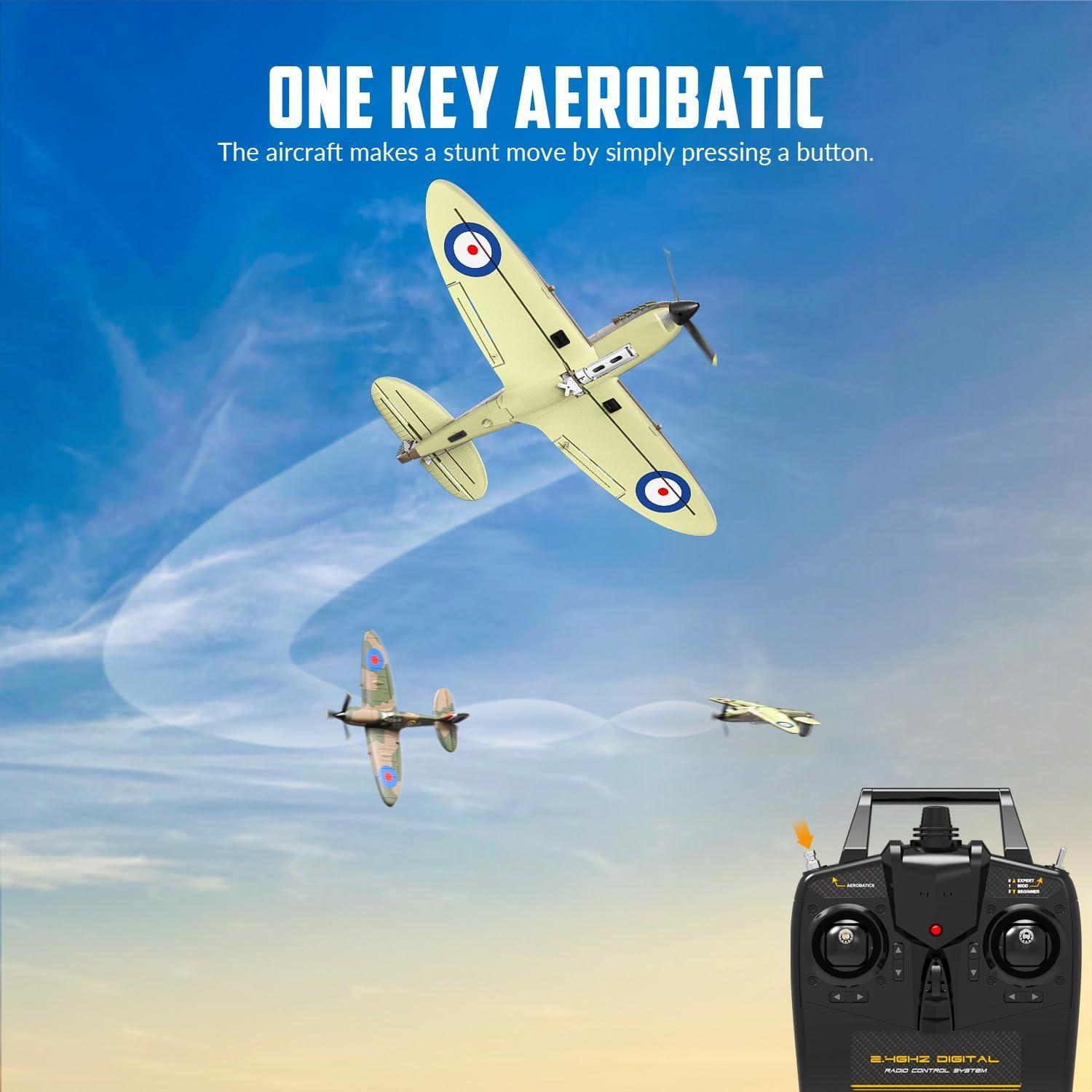 Open Box 4-CH Spitfire One Key Remote Control Airplane with Xpilot Stabilizer