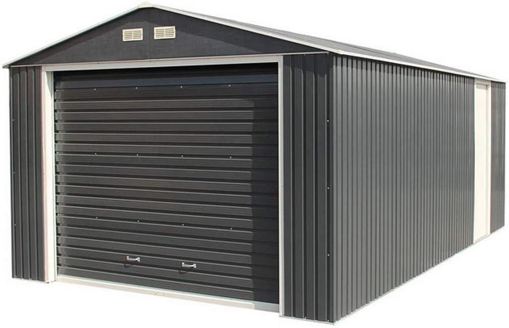 Imperial 12' x 20' Dark Gray Metal Garage with White Trim